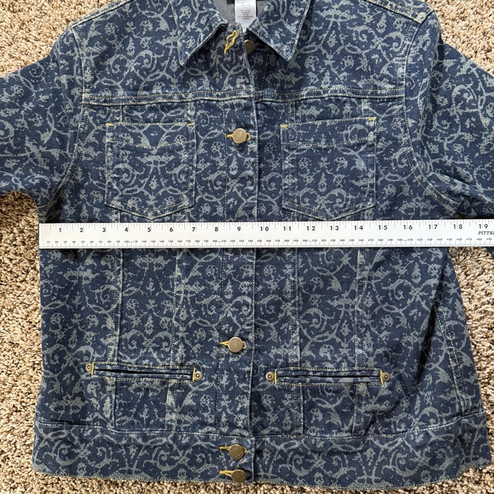 NWT Jones New York Sport Paisley Print Denim Y2K Jacket Womens Small Stretch VTG - Picture 9 of 12